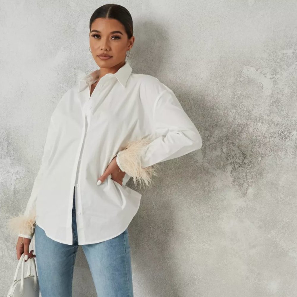 Feather Trim Shirt